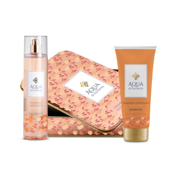 Coffret Aqua Di Sorrento – Tramonto A Positano – Acqua Profumata & Shower Gel – Confezione In Latta
