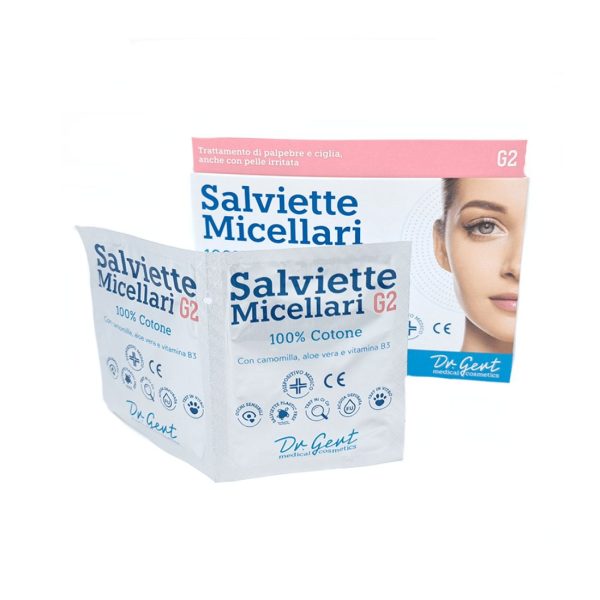 Salviette Micellari – G2 – 100% Cotone Con Camomilla , Aloe Vera E Vitamina B3