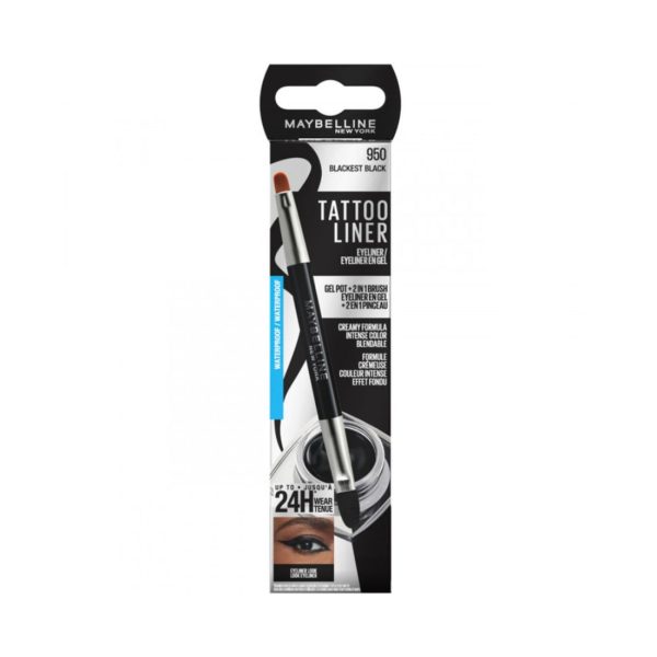 Maybelline New York – Eyeliner – Tattoo Liner Gel Pot Con 2in1 Brush – Blackest Black
