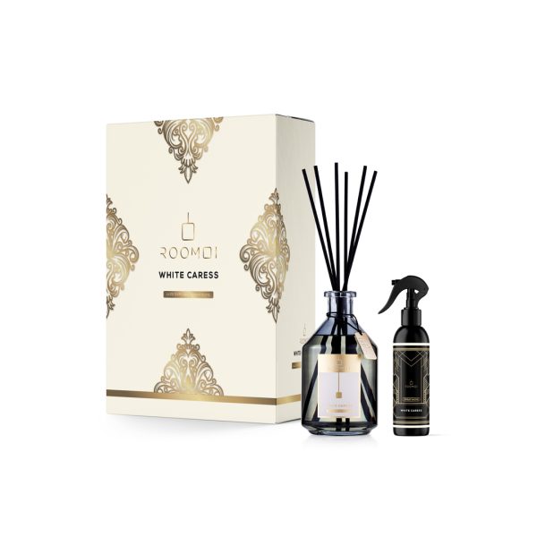 Coffret Roomoi – White Caress Diffusore 500 Ml + 200 Ml Spray Home