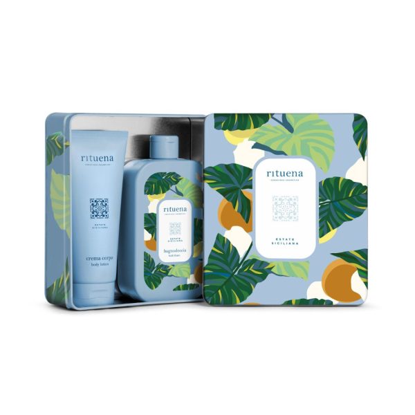 Coffret Rituena – Estate Siciliana – Bagnodoccia E Crema Corpo – Confezione In Latta