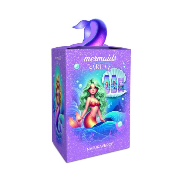 Coffret – Mairmaids Sirene – Shampoo E Balsamo 300ml – Bagnoschiuma 300ml – Set Mollette Glitter