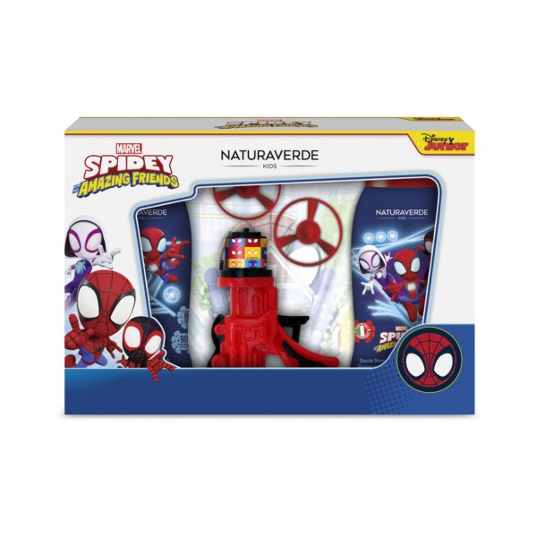 Coffret Marvel – Spidey And Is Amazing And His Amazing Friends – Pistola Lancia Eliche + Bagnoschiuma 250 Ml + Doccial