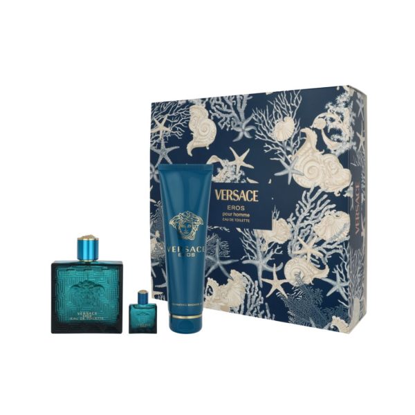 Versace Eros Edt  Coffret Contenuto: Eau De Toilette Spray 100 Ml + Gel Bagno E Doccia 150 Ml + Eau De To.