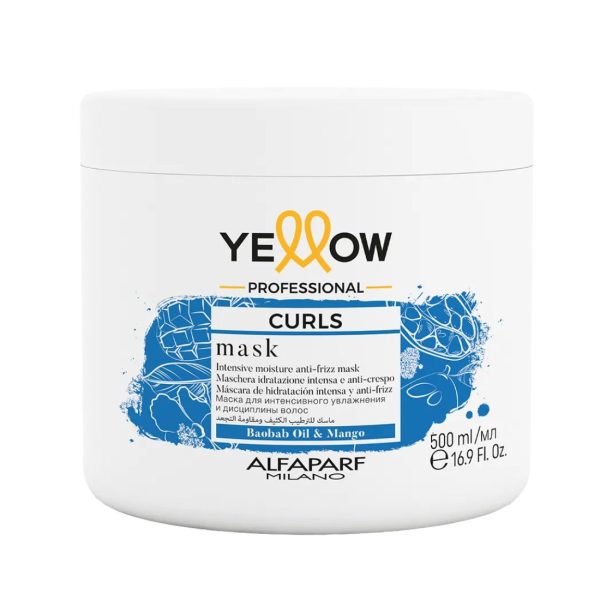 Yellow Alfaparf Curls Mask 500ml Maschera Nutriente Per Capelli Ricci E Mossi
