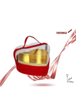 Scatola A Cuore Plastica E Velluto Rosso Vuota