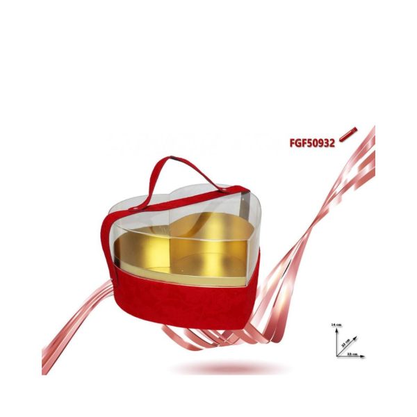 Scatola A Cuore Plastica E Velluto Rosso Vuota