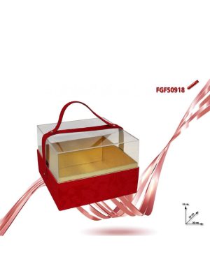 Scatola Quadrata Plastica E Velluto Ro Sso Vuota