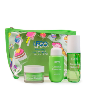 Lpdo - Pochette Caramel Pistacchio Body Spray 90ml  - Shower Gel 90ml - Body Cream 50ml